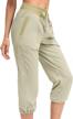 women's quick dry fashion lightweight drawstring capri pants - toomett logo