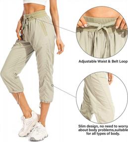 img 2 attached to Women'S Quick Dry Fashion Lightweight Drawstring Capri Pants - Toomett