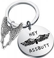 myospark tv show castiel inspired gift hey assbutt keychain jewelry gift for fans logo