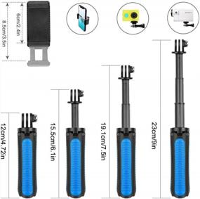 img 1 attached to Selfie Stick Tripod Handle Grip Pole 3-In-1 For GoPro AKASO Insta360 DJI Osmo Action Camera & Smartphone - Kids & Adults Accessories
