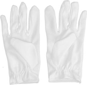 img 4 attached to Formal Kids White Costume Gloves - Skeleteen Wrist Glove Set For Boys And Girls