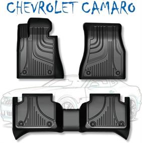 img 4 attached to DISUTOGO TPE All Weather Car Floor Mats for Chevy Camaro 2016-2022 – Full Set Liners, Black