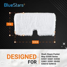 img 2 attached to Microfiber Steam Mop Pad Reusable & Washable Replacement Part By Blue Stars - Exact Fit For For Shark Steam Pocket Mop S3500 Series S3501 S3601 S3550 S3901 S3801 SE450 S3801CO S3601D - Pack Of 2