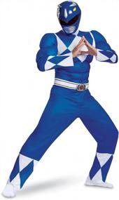 img 4 attached to Blue Ranger Classic Muscle Costume For Men - Perfect For Halloween And Cosplay