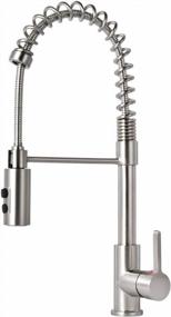 img 4 attached to VALISY Stainless Steel Lead-Free Brushed Nickel Spring Pulldown Single Handle Kitchen Sink Faucet, Kitchen Faucets With Pull Out Sprayer