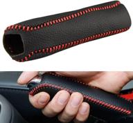 🚗 civic car handbrake cover: genuine leather side brake protective cover for 2006-2011 civic accessories логотип