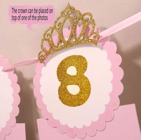 img 2 attached to Soccerene Pink 12 Months Photo Banner Gold Glitter Words Girls's First Birthday Decorations