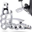 passenger footpegs male mount foot pegs front footrest compatible with harley davidson softail fat boy heritage sport glide softail slim street bob breakout low rider (chrome) logo