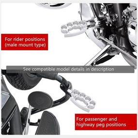 img 1 attached to Passenger Footpegs Male Mount Foot Pegs Front Footrest Compatible With Harley Davidson Softail Fat Boy Heritage Sport Glide Softail Slim Street Bob Breakout Low Rider (Chrome)
