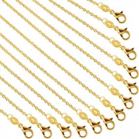 img 4 attached to 50-Pack 20-Inch Gold Plated Cable Chain Necklaces For Jewelry Making Supplies By SANNIX