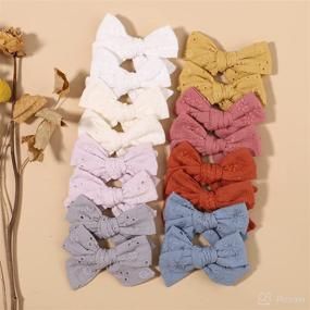 img 1 attached to 🎀 Cute and Stylish 20PCS Baby Hair Bows: Handmade Cotton Linen Hair Clips for Girls with Alligator Clips - Solid Color Boutique Hair Accessories for Baby Toddlers Kids