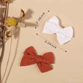 img 2 attached to 🎀 Cute and Stylish 20PCS Baby Hair Bows: Handmade Cotton Linen Hair Clips for Girls with Alligator Clips - Solid Color Boutique Hair Accessories for Baby Toddlers Kids