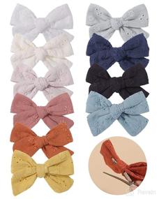 img 3 attached to 🎀 Cute and Stylish 20PCS Baby Hair Bows: Handmade Cotton Linen Hair Clips for Girls with Alligator Clips - Solid Color Boutique Hair Accessories for Baby Toddlers Kids