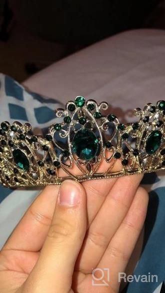 img 1 attached to Green Crystal Wedding Tiara Headband With Rhinestone And Birthday Crown For Women By Coucoland review by Chris Fisher