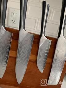 img 5 attached to Магнитный блок ножей из тикового дерева для кухонной стойки с тяжелым и сильным магнетизмом - подставка для посуды FindKing, 10,8 X 8 дюймов (ножи в комплект не входят)