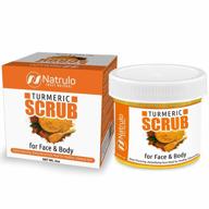 turmeric face scrub - skin brightening mask with turmeric for acne treatment, glowing skin & toxin removal - natural clay facial mask boosts circulation, evens tone & detoxifies (1 pack) made in usa логотип