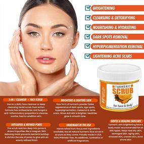 img 3 attached to Turmeric Face Scrub - Skin Brightening Mask With Turmeric For Acne Treatment, Glowing Skin & Toxin Removal - Natural Clay Facial Mask Boosts Circulation, Evens Tone & Detoxifies (1 Pack) Made In USA