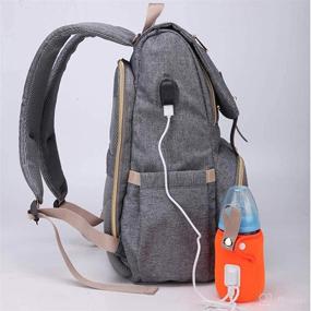 img 2 attached to Backpack Multi Function Waterproof Capacity Gray Black Diapering in Diaper Bags