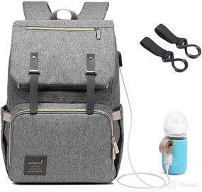 img 4 attached to Backpack Multi Function Waterproof Capacity Gray Black Diapering in Diaper Bags
