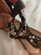 img 1 attached to Women'S ICKER Strappy Gladiator Sandals - Bohemia Thong Flat Beach Shoes 0989 review by Patrick Locke