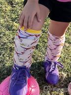 img 1 attached to 6-Pack Fun Animal Print Knee High Socks for Girls Ages 3-12 - Colorful, Long, and Crazy Tall Kids Socks for Boots review by Barbara Lopes