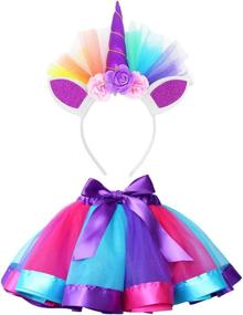 img 4 attached to 🌈 LYLKD Rainbow Layered Headband for Girls - Clothing, Skirts, and Skorts