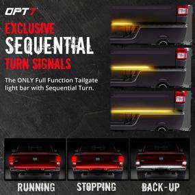 img 1 attached to OPT7 Redline 60-Inch Triple LED Tailgate Light Bar With Sequential Amber Turn Signal - 1,200 LED Full Beam - Weatherproof Easy Install - Reverse Brake Running Functions Included