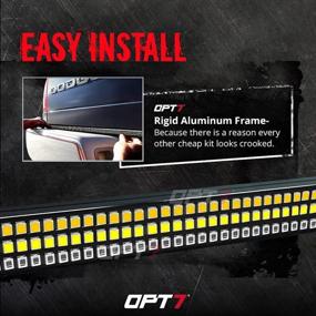 img 2 attached to OPT7 Redline 60-Inch Triple LED Tailgate Light Bar With Sequential Amber Turn Signal - 1,200 LED Full Beam - Weatherproof Easy Install - Reverse Brake Running Functions Included