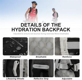 img 2 attached to INOXTO Hydration Pack Backpack with 2L Leakproof Water Bladder – Ideal Running Hydration Vest for Men, Daypack for Cycling, Motocross, Climbing, and Trail Running