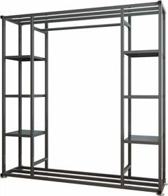 img 2 attached to Heavy Duty UDEAR Metal Garment Rack: 9 Shelves Clothes Hanging Stand For Entryway, Room Storage Organizer