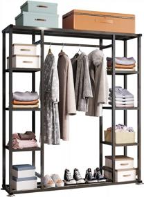 img 4 attached to Heavy Duty UDEAR Metal Garment Rack: 9 Shelves Clothes Hanging Stand For Entryway, Room Storage Organizer