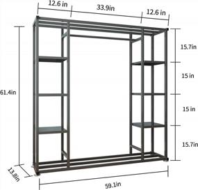 img 1 attached to Heavy Duty UDEAR Metal Garment Rack: 9 Shelves Clothes Hanging Stand For Entryway, Room Storage Organizer