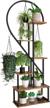 potey 6 tier metal half heart shape ladder plant stand rack for indoor plants home patio lawn garden logo