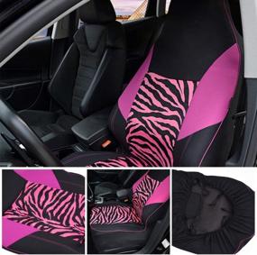 img 2 attached to AUTOYOUTH 2PCS Pink Zebra Pattern Front Bucket Seat Cover Velvet Fabric Black Universal Fit For Cars, SUV, Truck (Pink-2)