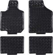 universal fit all-weather aluminum car floor mats set of 4pc (black) - perfect for sedans, suvs, trucks, and vans logo