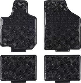 img 4 attached to Universal Fit All-Weather Aluminum Car Floor Mats Set of 4pc (Black) - Perfect for Sedans, SUVs, Trucks, and Vans