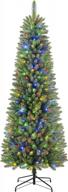 🎄 shareconn 4ft premium prelit artificial hinged slim pencil christmas tree - full branch tips with 100 warm white & multi-color lights - top choice for x-mas decorations (4 ft) logo