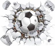 🔹 awakink soccer ball football broken 3d decorative peel vinyl wall stickers: revamp your living room, kids room, nursery, or bedroom with removable decals! логотип