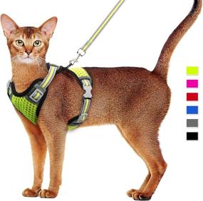 img 4 attached to Adjustable Reflective Cat Vest Harness with Leash Set - Ideal for Small to Large Cats