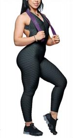 img 4 attached to Сексуальный комбинезон для йоги с открытой спиной для женщин с эффектом подтяжки ягодиц - идеально подходит для тренировок в тренажерном зале, спорта или повседневной одежды