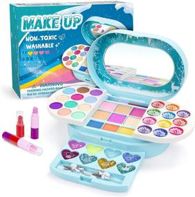 img 4 attached to AMOSTING Washable Kids Makeup Kit For Girls - Real Play Princess Cosmetic Beauty Set For Toddler Dress Up, Ideal Birthday Gift Toy For Kids