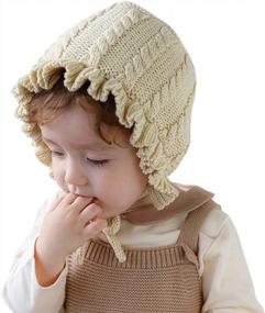 img 3 attached to 0-8Y Vivobiniya Toddler Girl Lovely Flounce Knit Baby Bonnets - Newborn Hats