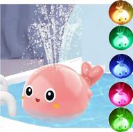 🐳 vnice baby bath toy: whimsical whale with flashing lights, induction soft light, and fountain shower fun - ideal gifts for toddler boys and girls (pink) logo
