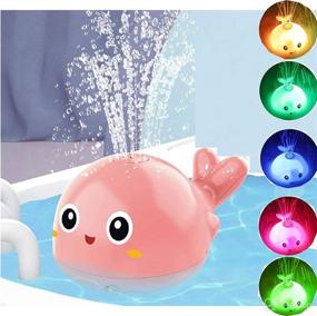 img 4 attached to 🐳 VNICE Baby Bath Toy: Whimsical Whale with Flashing Lights, Induction Soft Light, and Fountain Shower Fun - Ideal Gifts for Toddler Boys and Girls (Pink)