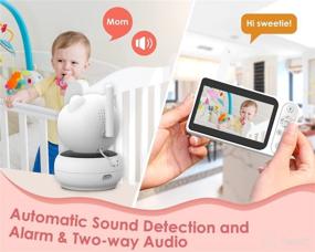 img 1 attached to 👶 5-inch Baby Monitor with Camera and Audio, Local Video Storage, 6X Zoom, Night Vision, Sound Detection, 2-Way Talk, No WiFi Connectivity