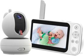 img 4 attached to 👶 5-inch Baby Monitor with Camera and Audio, Local Video Storage, 6X Zoom, Night Vision, Sound Detection, 2-Way Talk, No WiFi Connectivity