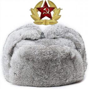 img 3 attached to Valpeak Real Rabbit Fur Hat: мужская и женская серая ушанка Trooper Trapper для зимнего активного отдыха (XXXL)