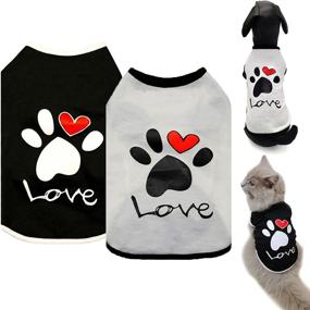 img 4 attached to 👕 Brocarp Dog Shirt Puppy Clothes, 2 Pack Dog T-Shirt Basic Vest Outfit, Pet Apparel Doggy Tee Tank Top Sleeveless for Small Medium Large Boy Girl Cats Kitten, Cotton Soft & Breathable Tshirts