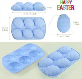 img 3 attached to Egg-Citing Easter Bakeware: LEMESO Non-Stick Silicone Egg Shaped Cake Mold For Chocolate, Cake, Candy And Soap Making In Blue Color