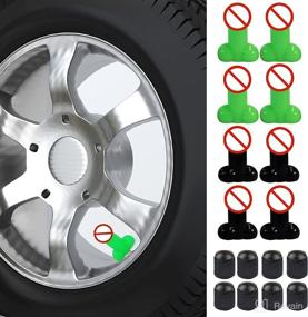 img 4 attached to 8PCS FONBAY Prank Valve Stem Cap Covers Funny Luminous Silicone Tire Caps For Car Motorcycle Truck Bicycles SUV Stem Cap Tires (Green Black)